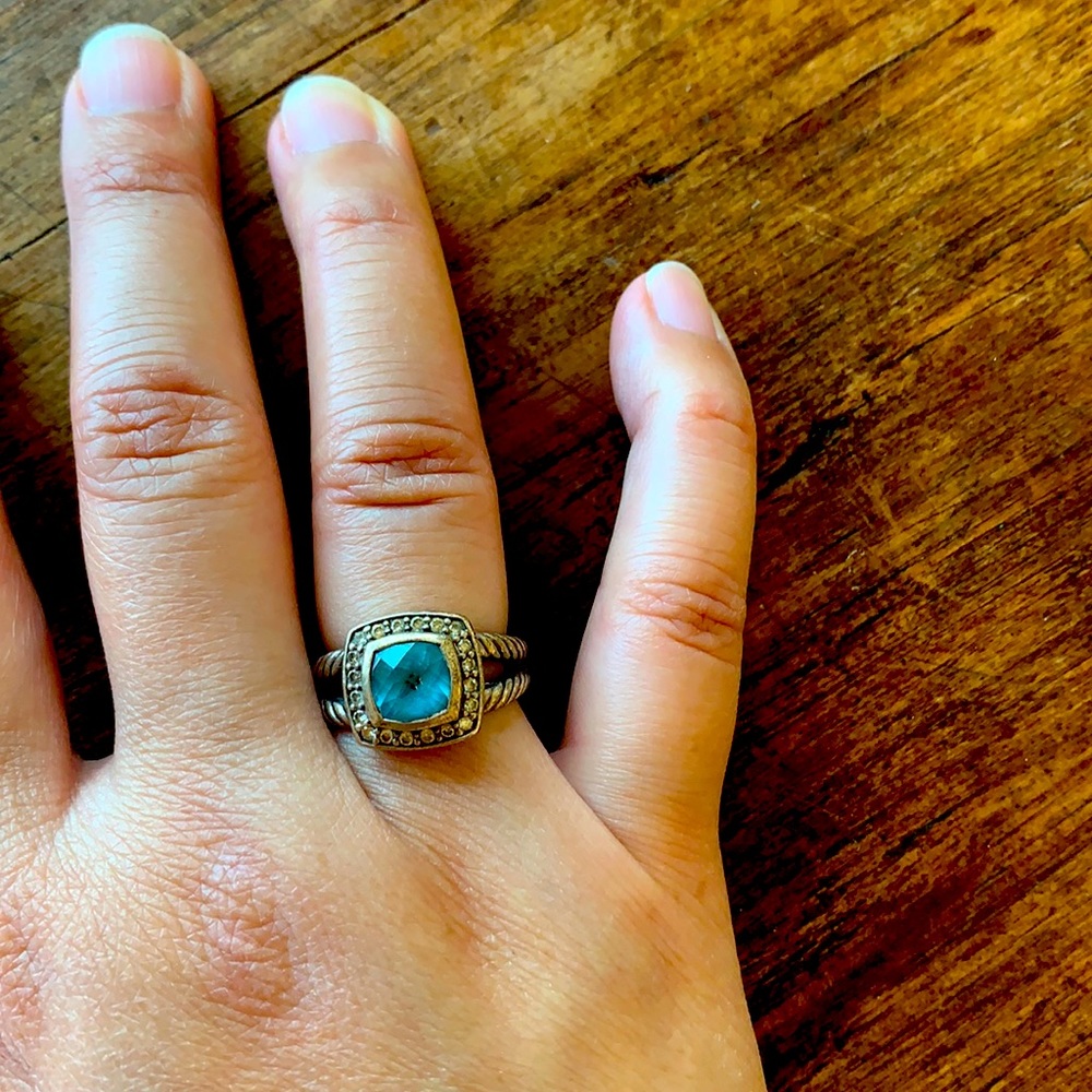 Authentic David Yurman petite Albion blue topaz